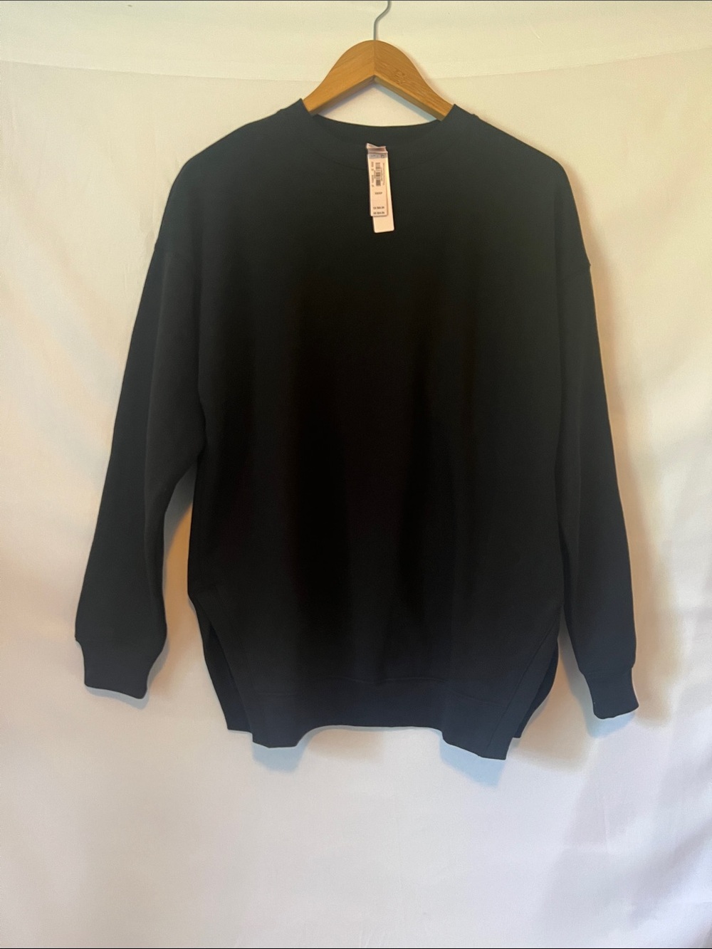 Victoria's Secret Cotton Fleece Mock Neck Pullover Sweatshirt Blk XS Minimalist